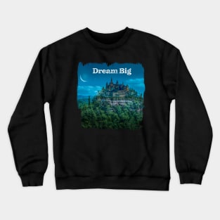 Mysterious moonlight shines on magical castle in the forest Crewneck Sweatshirt